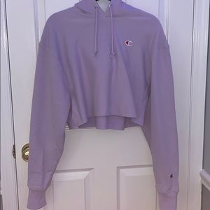 Purple Cropped Champion sweatshirt